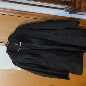 Mid thigh length black rain jacket, Women's XXL